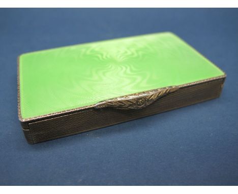 A Hallmarked Silver Gilt and Enamel Powder Compact, Henry Charles Freeman, Import marks for London 1932, of rectangular form,