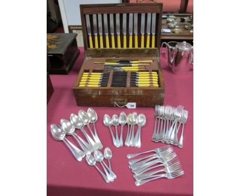 A Part Canteen of Hallmarked Silver Cutlery, comprising twelve forks, John, Henry & Charles Lias, London 1831 (6), possibly J