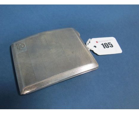 A Hallmarked Silver Cigarette Case, SB&SLd, Birmingham 1932, of bowed rectangular form, allover engine turned, initialled. 