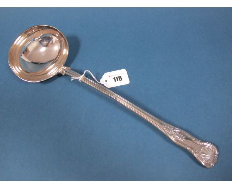 A Provincial Hallmarked Silver Kings Pattern Ladle, makers mark rubbed, Exeter 1876, 280grams. 