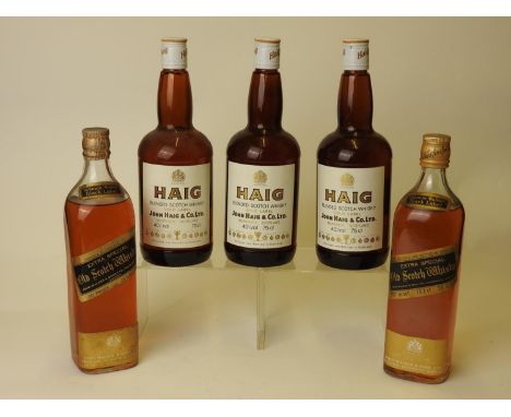 Johnnie Walker Black Label, blended Scotch whisky (2 bts); also Haig Gold Label, blended Scotch whisky   (3 bts) (5) (Please 