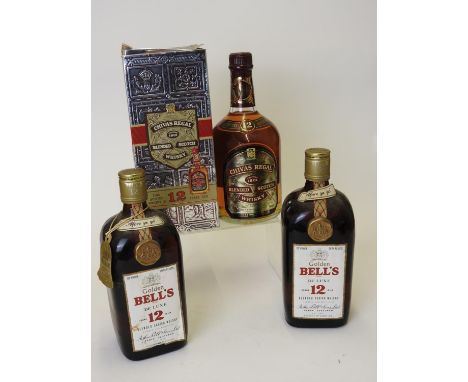 Arthur Bell's Golden Bell's De Luxe, 12YO blended Scotch whisky (2 bts); also Chivas Regal, 12YO blended Scotch whisky, boxed