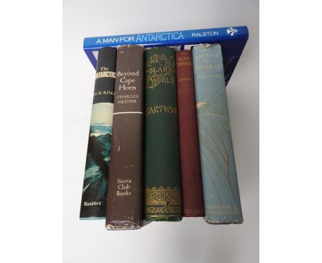 John Hunt 'The Ascent of Everest', 3rd Impression 1954, with pencil signature attached on cover leaf; also Hartwig 'The Polar