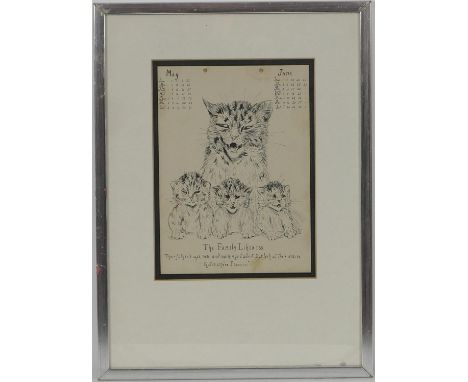 Louis Wain (1860-1939), 'The family likeness - their father's eyes, nose and markings I admit but look at their brains that i