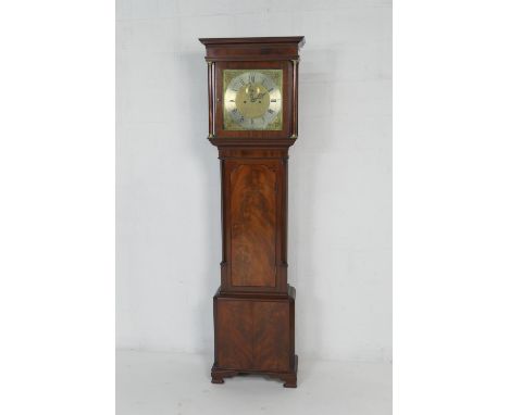 Thomas Richardson, Weaverham, mahogany eight day longcase clock, circa 1795, the hood with brass capped turned columns flanki