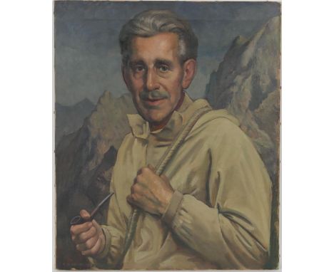 Charles William Oliver (1911-2004), Portrait of an unidentified mountaineer, oil on canvas, signed and dated 1978, unframed, 
