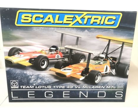 A Boxed Scalextric Legends Pack. Team Lotus Type 49 Vs McLaren M7c.