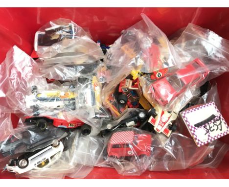 A Box Containing Scalextric Spare Parts and Accessories.