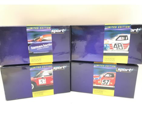 4 Boxed Scalextric Cars Including a Mini Cooper. 2 x Chevrolet Corvette L-88 And a TVR T400R.