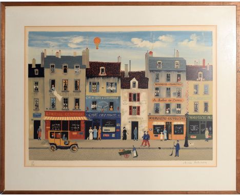 •Michel Delacroix (born 1933), French street scene, coloured lithograph, signed and numbered 28/250 in pencil to lower margin