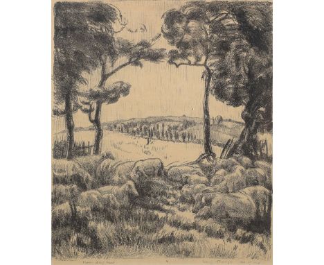 •Louis Thomson (1883-1962), "Noonday rest", lithograph, signed and inscribed with title in pencil to lower margin, 33 x 27cm