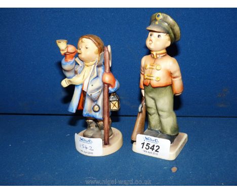 Two Hummel figures including Hear ye Hear ye 15 and Soldier Boy 332