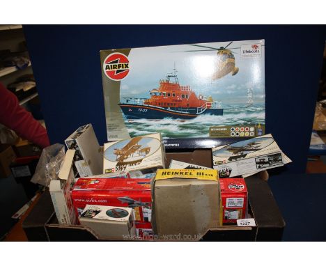 A large quantity of Airfix including lifeboats, army tanks, supermarine spitfire mk1/mk11a together with Revells small paint 