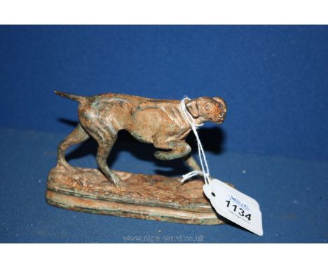 A bronze Pointer Dog by Pierre Chenet (as found)