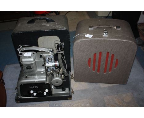 A cased Ampro 16mm Cine Projector together with a GB Bell & Howell Speaker also in a case