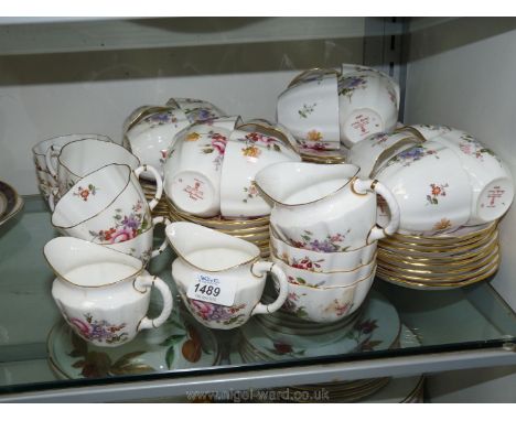 A Royal Crown Derby 'Derby Posies' part Teaset including twenty cups, seventeen saucers, eighteen side plates, four tea plate