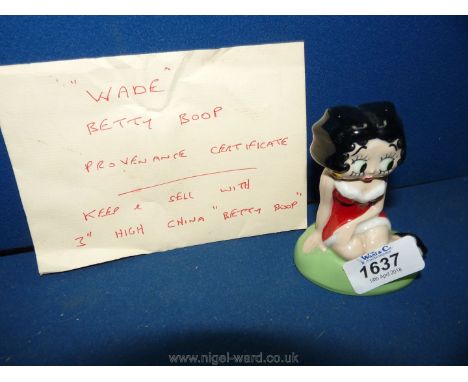 A Wade Betty Boop figurine, 3" tall (complete with certificate)