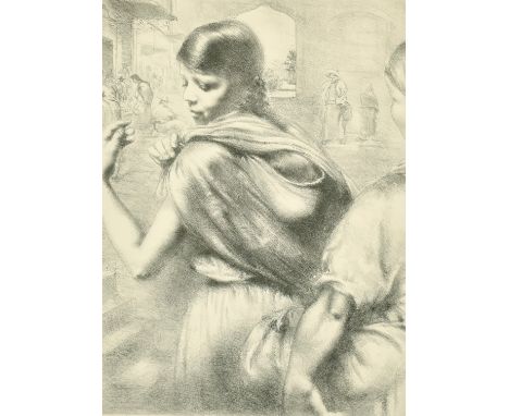 Clara Klinghoffer (1900-1972), 'Mexican Market', lithograph, signed in pencil, 16" x 12", along with a photogravure after Orp