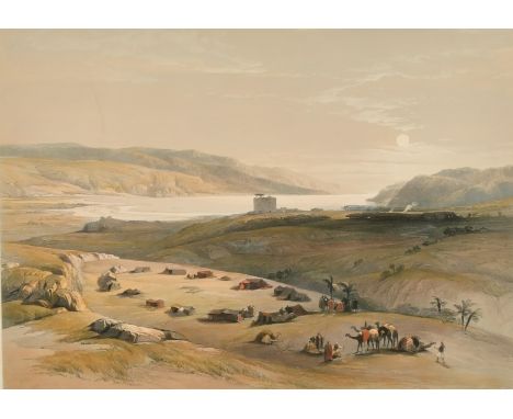 After David Roberts, 'Jericho', a 19th Century lithograph, hand coloured, 13.25" x 19.5".