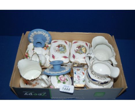 Miscellaneous bone china including Royal Albert. ''Old Country Roses'' Pin Dish and two Egg Cups, Royal Albert ''Lavender Ros