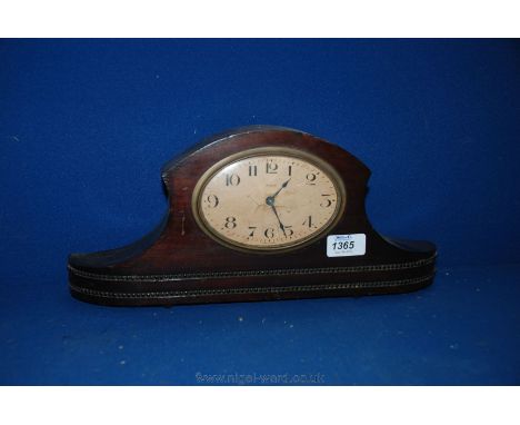 A French eight day Mantel Clock, glass a/f
