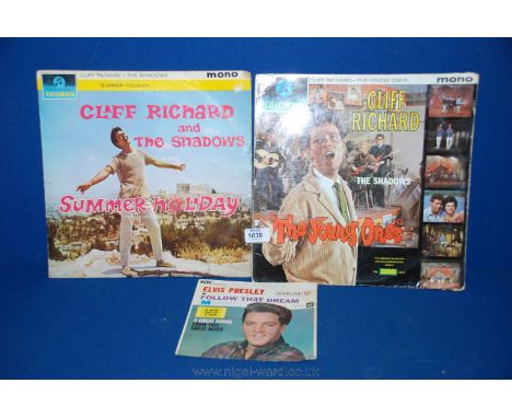 A 1961 first pressing mono L.P of 'The Young Cliff Richard and the Shadows', plus a 1961 first pressing of 'Summer Holiday' a