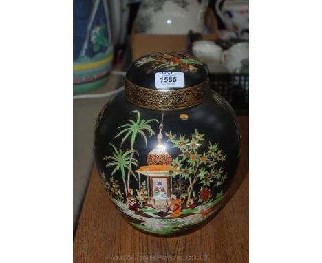 A large Carltonware ''Persian'' Ginger Jar and cover, 10'' high