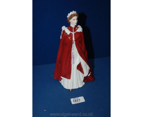 A Royal Worcester figure ''The Queens 80th Birthday'', boxed.