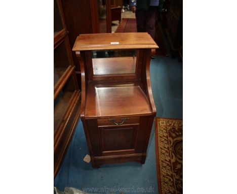 A Victorian Chestnut mirror back Purdonium, moulded edge rectangular top, over the rectangular bevel plate mirror in moulded 