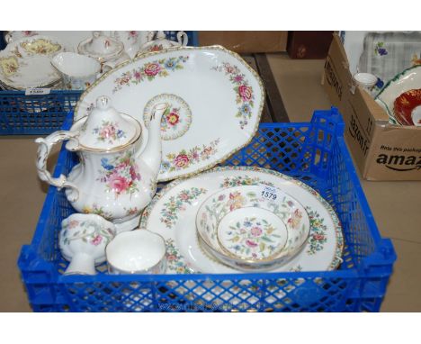 A Hammersley 'Howard Sprays' Teapot, Royal Grafton sandwich plate and a small quantity of Royal Doulton 'Haddon Hall' china.