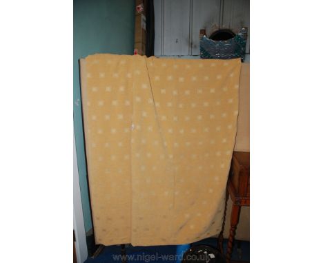 A pair of lined Curtains in mustard colour. 120'' wide x 88'' drop