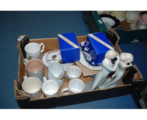 A quantity of china including Coalport and Midwinter Plates, Royal Worcester Spode Tankard, Royal Worcester Jug, Royal Worces