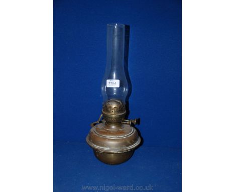 An Edwardian hanging oil Lamp (no hanging frame), the wick winders marked 'Express'.