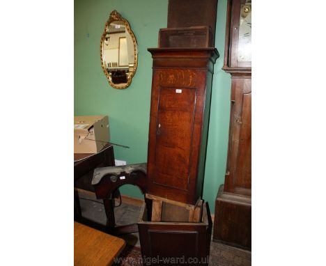 An Oak Longcase Clock, the painted face signed Jas Price, Rayadar, the case and movement for restoration