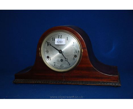 A Napoleon Hat mantle Clock with Westminster chime.