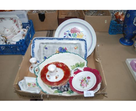 A quantity of china including Poole plate,Coalport, Royal Stafford,Old Foley, Tudor ware etc.