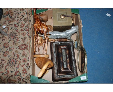 A quantity of miscellanea including wooden Trinket box, plus another with tassel, a Shaving Mirror on extending arm, six wood
