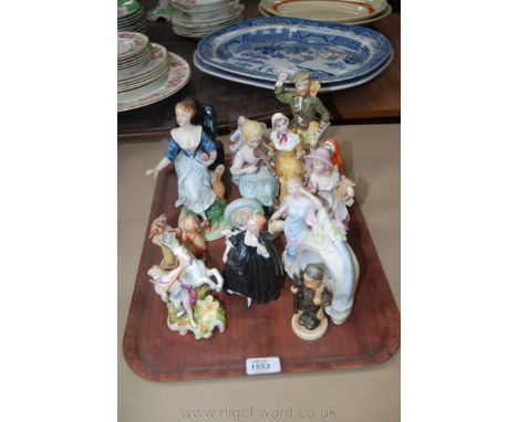 Fourteen figures including Hummel, Continental, Bisque, etc.