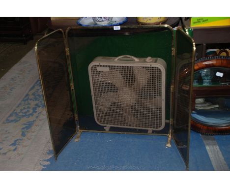 A Brass and glass Fireguard.