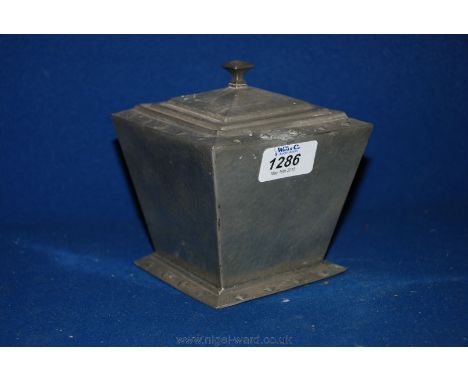 An Art Deco Pewter Tea Caddy