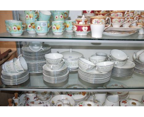 A quantity of Noritake, ''Savanna'' pattern dinner/tea service including dinner plates, vegetable dish and lid, soup bowls an