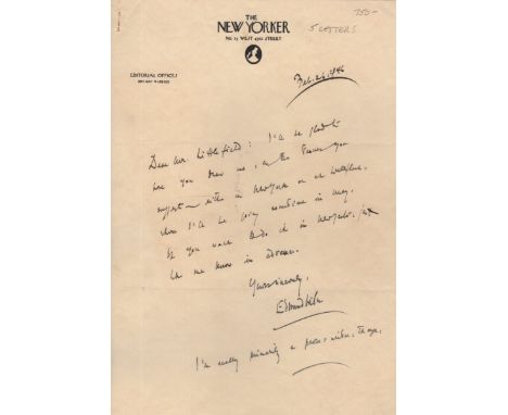WILSON EDMUND: (1895-1972) American Writer &amp; Critic who explored Freudian and Marxist themes. Series of five A.Ls.S., Edm