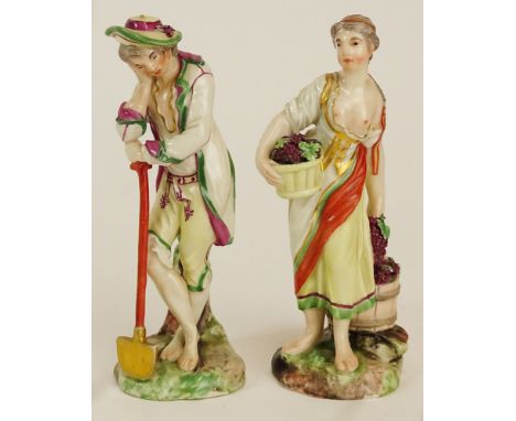 Two (2) 19/20th Century Dresden Porcelain Figures. Underglaze Interlocking C's mark to bases. Small Chips otherwise Good Cond
