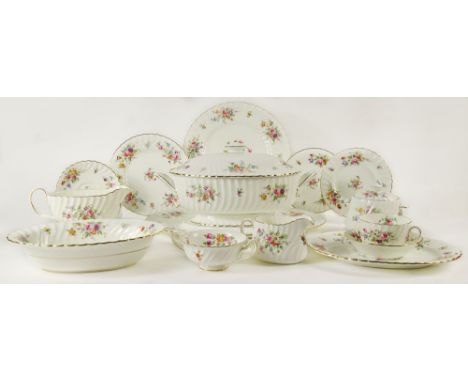 Minton's English Bone China Marlow (96) Ninety Six Piece Set with Globe Back stamp  Consisting of 11 Dinner Plates, 12 Salad 