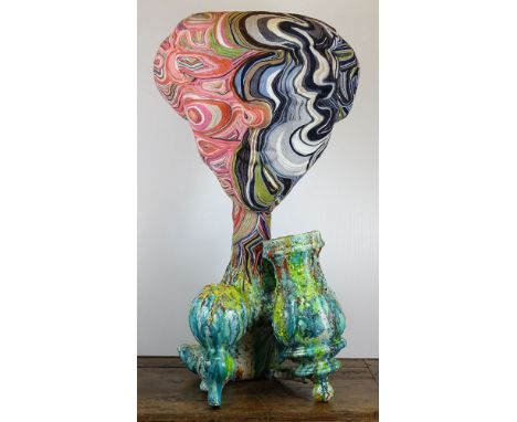 Michael Lucero, American (born 1953) Circa 2008 Mixed Media Sculpture, "Best of Breed". Signed. Restored Damages. Conserved C