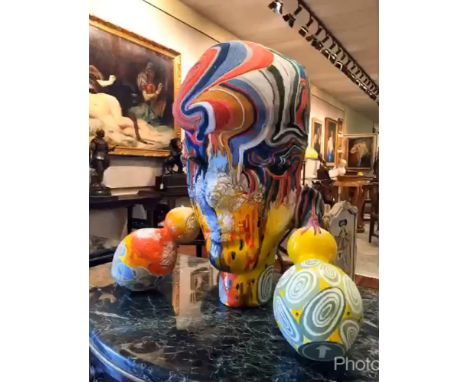 Michael Lucero, American (born 1953) Circa 2007 Mixed Media Sculpture, "Strange Noises". Signed. Restored Damages. Conserved 