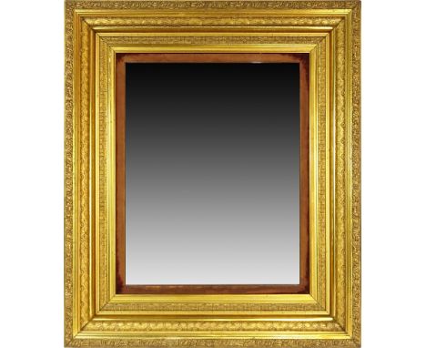 Antique Carved and Gilt Wood Mirror. Rubbing and Minor Losses to Gilt otherwise Good Condition. Measures 28-3/4 Inches Tall a