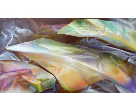 Peter Mackie, Venezuelan (b. 1950) Extremely Large Oil on Canvas "Passage loll" Signed En Verso and Titled. Good Condition. M