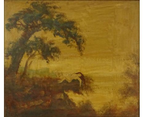 Louis Michel Eilshemius, American (1864-1941) Oil on Panel, Nude in Landscape. Signed Lower Left. Good Condition. Measures 17