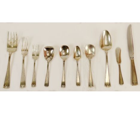 Seventy-Six (76) Piece Gorham Sterling Silver "Etruscan" Flatware. This Set Includes 12 Forks, 7-5/8 Inches; 12 Salad Forks;1